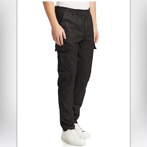 NEW J Brand Black Coated Fenix Slim Slouch Cargo Pull On Pants Size Small‎